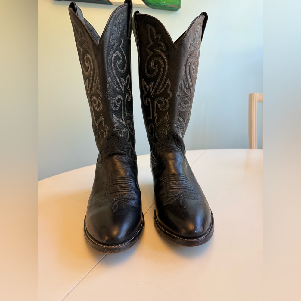 Justin Black Western Cowboy Boots